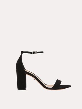 Shultz Anna Lee Classic Black Block Heel Ankle-Strap Sandals - Women